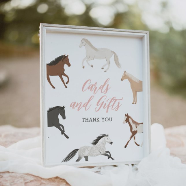 Affiche Cheval Cowgirl équestre cartes et cadeaux d'annive (Créateur téléchargé)