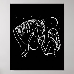 Affiche Cheval Cute Horse Équitation équitation Lover Hors