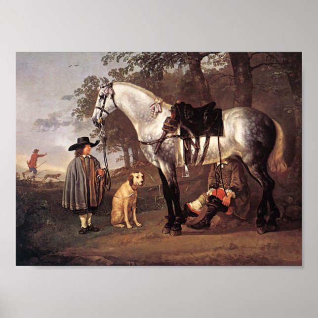 Affiche Cheval dans un paysage Aelbert Cuyp (Devant)