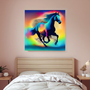Affiche Cheval d'aquarelle coloré