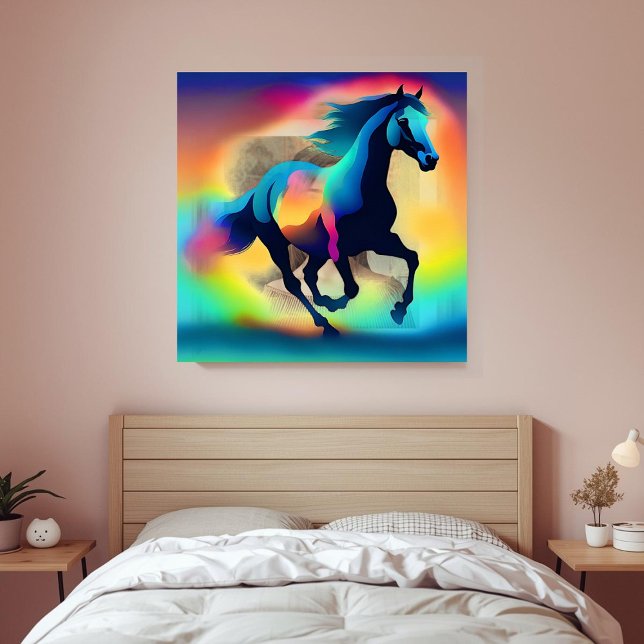 Affiche Cheval d'aquarelle coloré (Créateur téléchargé)