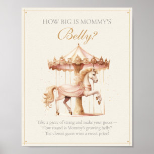 Affiche Cheval de carrousel rose vintage Quelle est la tai