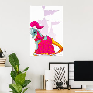 Affiche Cheval de Chevalier médiéval en Imaginaire d'Armor