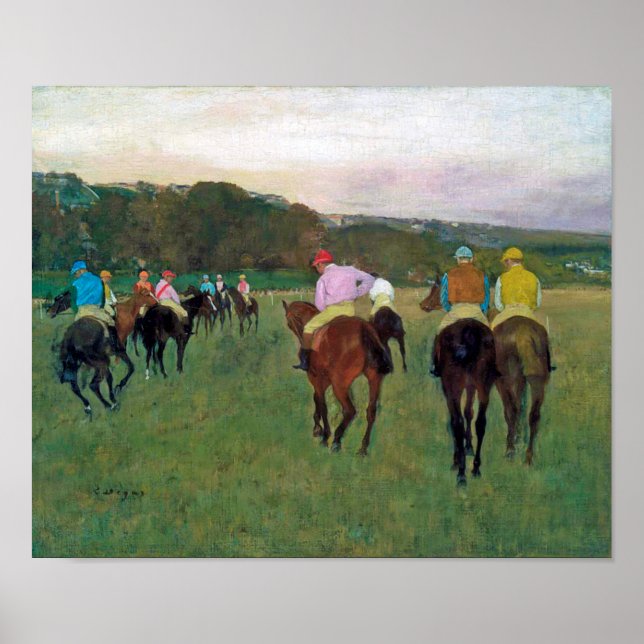 Affiche Cheval de course Longchamp, Edgar Degas (Devant)