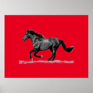 Affiche Cheval de course Red Grey Pop Art