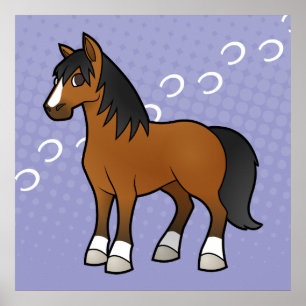 Affiche Cheval de dessin animé