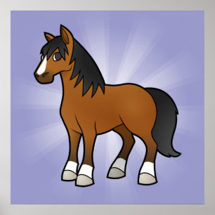 Affiche Cheval de dessin animé