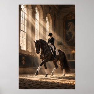 Affiche Cheval de dressage classique dans le mur de la gra