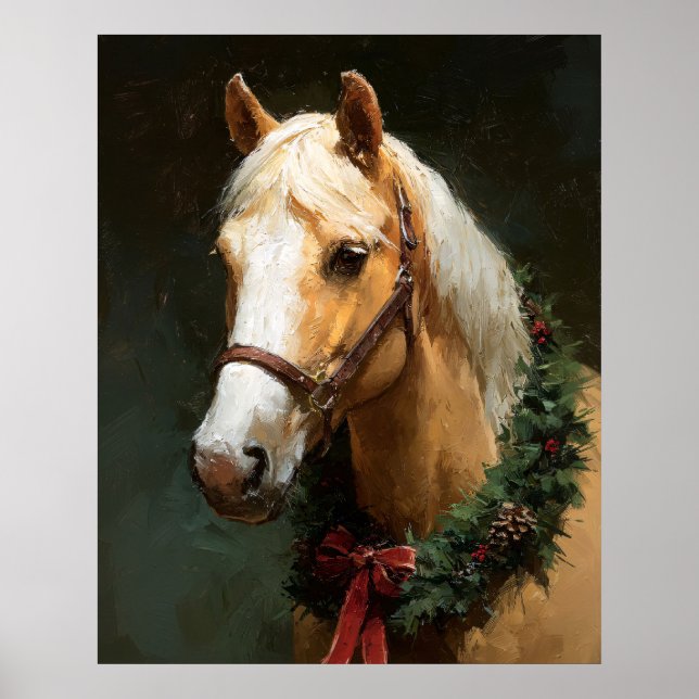 Affiche Cheval de fête élégant avec couronne (Devant)