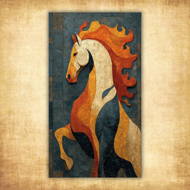 Affiche Cheval de feu abstrait – Conception d'art équin mo (Abstract Fire Horse – Modern Equine Art Design Poster)