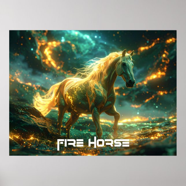 AFFICHE CHEVAL DE FEU - ZODIAQUE CHINOIS -  (Devant)