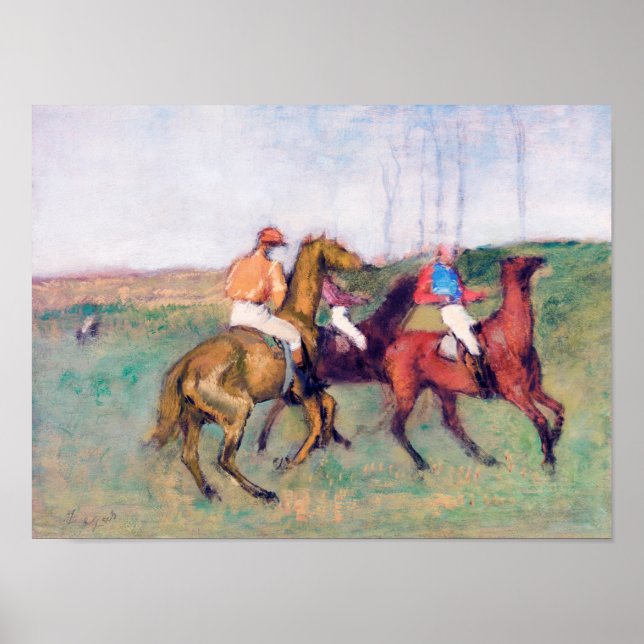 Affiche Cheval de Jockey et de Course, Edgar Degas (Devant)