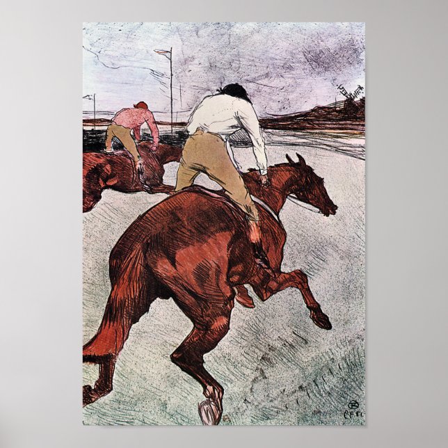 Affiche Cheval de Jockey et de Course, Lautrec (Devant)