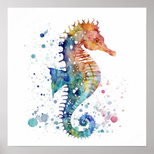 Affiche - Cheval de mer faune marine sous la mer d