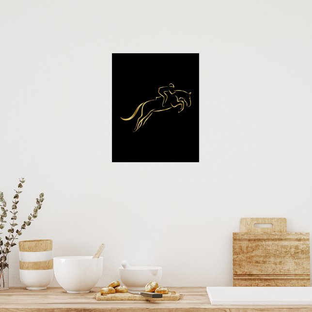 Affiche Cheval de saut | Équitation | Entraîneur de chevau (Cuisine)