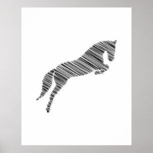 Affiche Cheval de saut   Scribble Horse   Entraîneur de ch