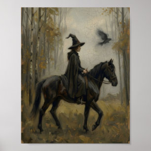 Affiche Cheval de sorcière gothique I Peinture vintage
