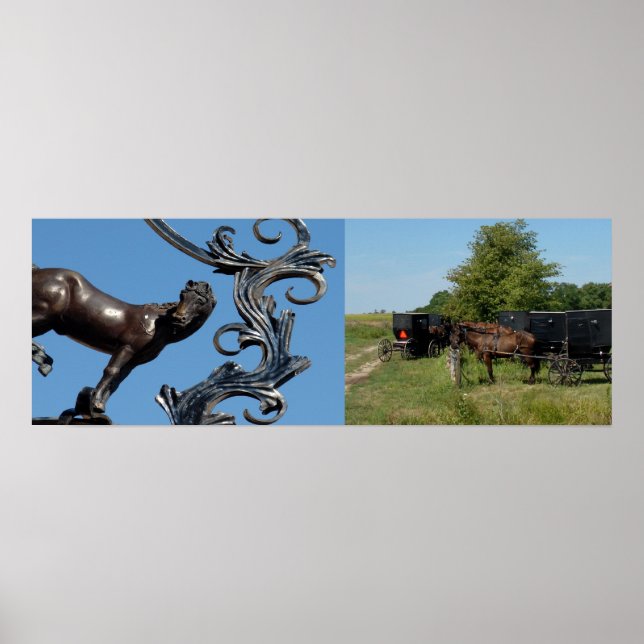 Affiche Cheval de ville, Chevaux de campagne (Devant)