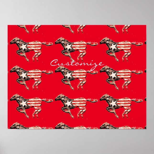 Affiche Cheval du drapeau américain qui court Thunder_Cove (Devant)