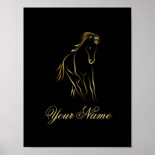 Affiche Cheval en or