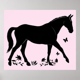 Affiche Cheval en Silhouette