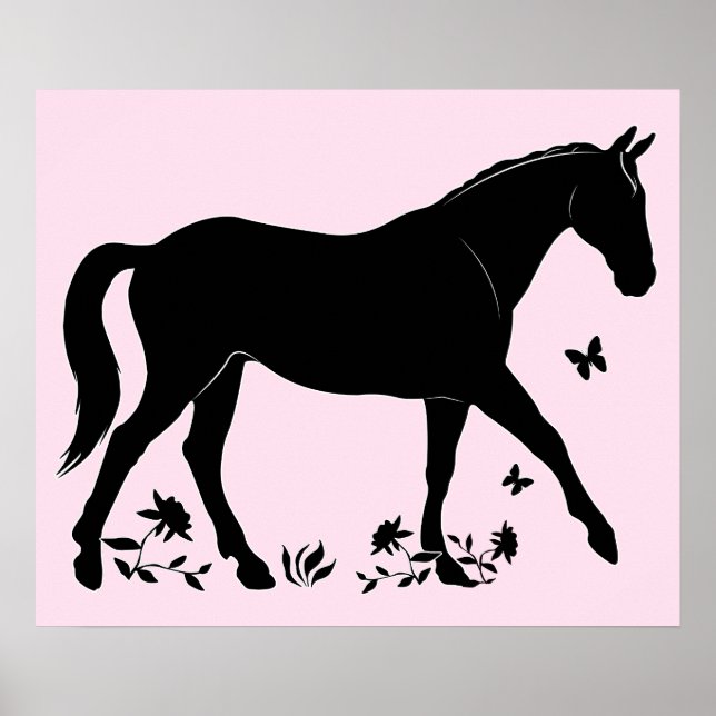 Affiche Cheval en Silhouette (Devant)