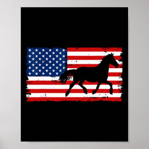 Affiche Cheval Equestria US Drapeau Vintage sang chaud Dre