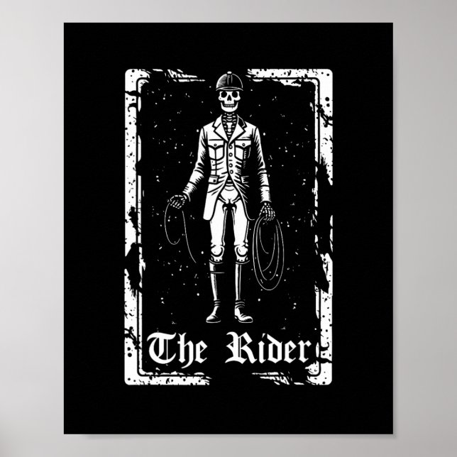 Affiche Cheval Équitation cavalier - Skeleton Tarot Card (Devant)