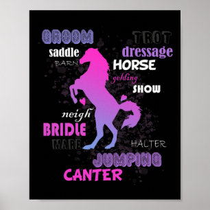 Affiche Cheval Farm Animaux Cadeau Pour Équitation Cheval
