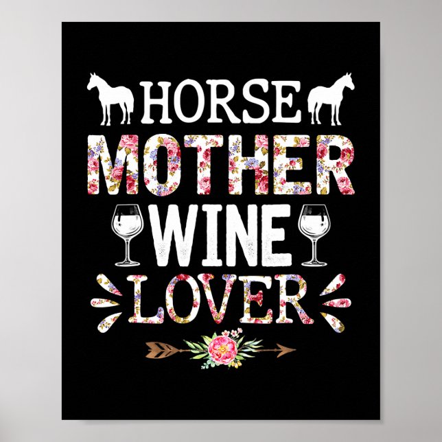 Affiche Cheval Fête des Mères Cheval Mère Vin Louveur (Devant)