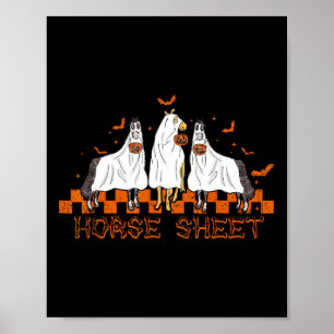 Affiche Cheval Feuille Halloween Ghost Cheval Costume Citr