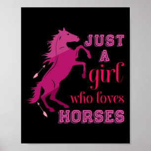 Affiche Cheval Filles Cadeau Femme Juste Une Fille Qui Aim