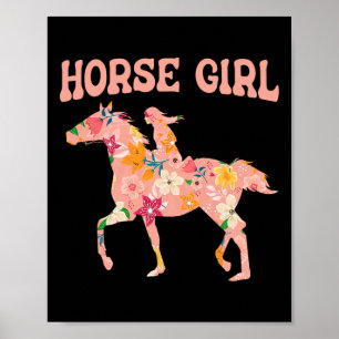 Affiche Cheval Girl - Cheval équitation Cheval cavalier Ho