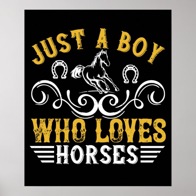 Affiche Cheval - Juste un garçon qui aime les chevaux (Devant)