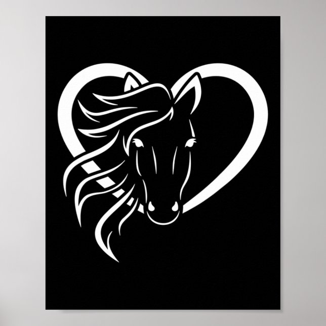Affiche Cheval Lover Heart Horseback équitation Western Co (Devant)