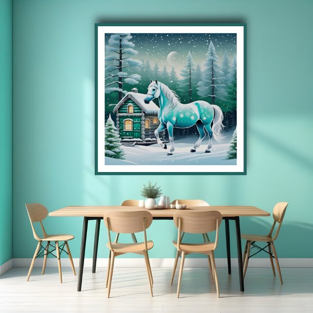 Affiche Cheval magique en forêt enchantée (Créateur téléchargé)