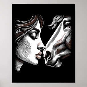 Affiche Cheval Maman Equestrian Horseck équitation Cowgirl