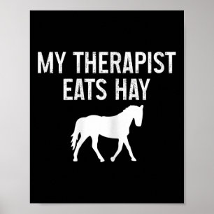Affiche Cheval Mon Thérapeute Mange Hay Funny Horseck équi