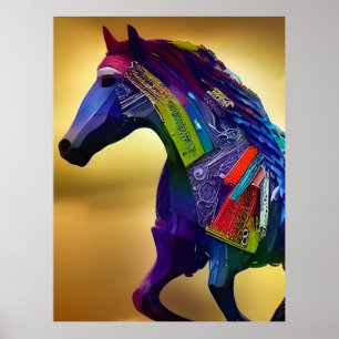 Affiche Cheval multimédia mixte
