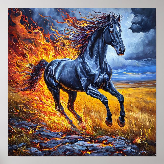 Affiche Cheval noir (Devant)