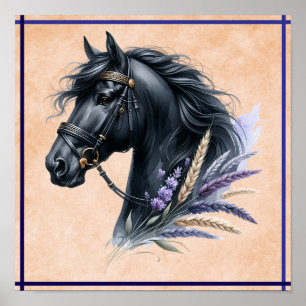 Affiche Cheval noir