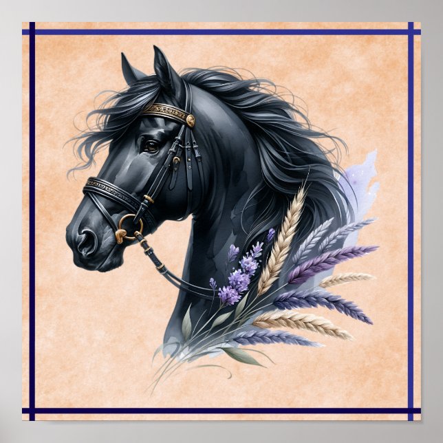 Affiche Cheval noir (Devant)