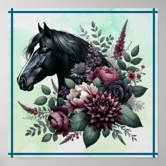 Affiche Cheval noir (Devant)