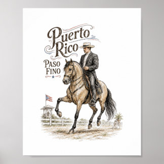 Affiche Cheval Paso Fino Porto Rico