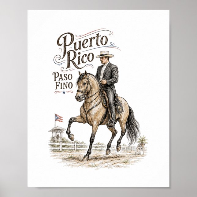 Affiche Cheval Paso Fino Porto Rico (Devant)