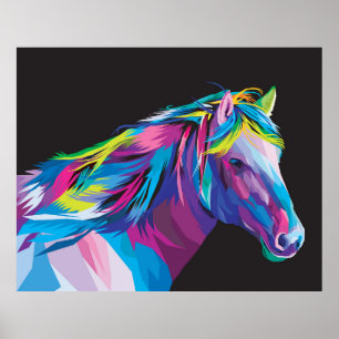 Affiche Cheval pop art