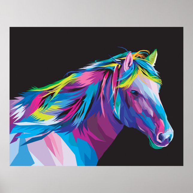 Affiche Cheval pop art (Devant)