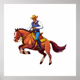 Affiche Cheval qui rue avec l'homme