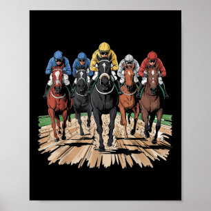 Affiche Cheval Racer Jockey Racer Derby Rider Cadeaux Homm