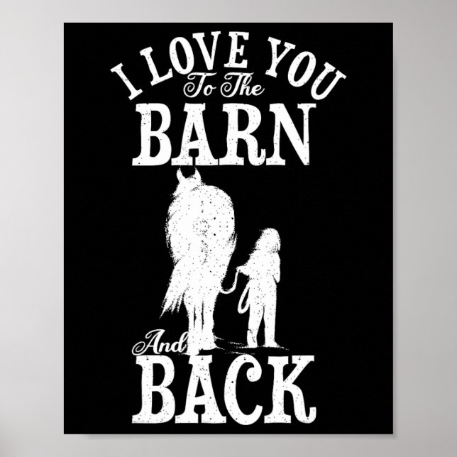 Affiche Cheval Riding Lover Farmer Je T'Aime À La Grange A (Devant)